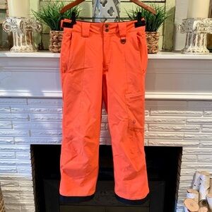 Sunice 3M Thinsulate Boys Bright Orange Snow Pants with Pockets Gaitors Size 14